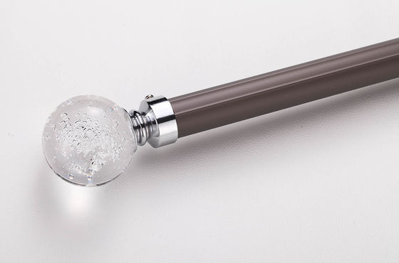 良い価格 Aluminum Material Grey Color Modern Design Fancy Curtain Rod With Crystal End Cap オンライン